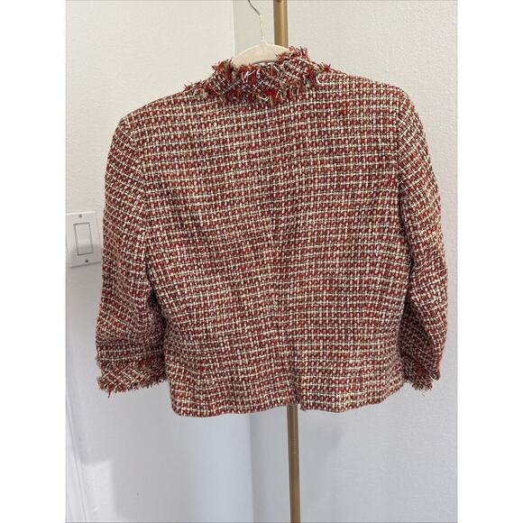 Alfani Petite Ladies Linen Blend Suit Jacket Poppy Multi Size 8P - Picture 3 of 5